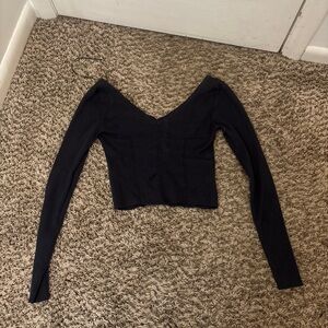 PacSun Black Long Sleeve Crop Top